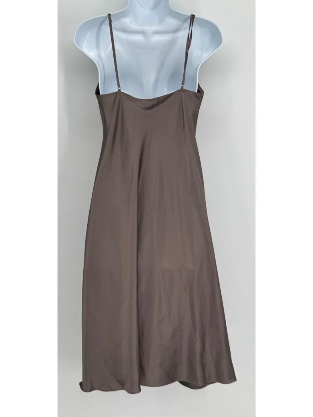 Victoria's Secret Metallic Brown Satin Tank Dress Chemise Nightgown Medium M